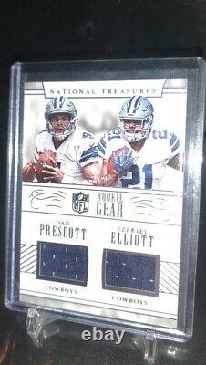 2016 Panini National Treasures Dak Prescott & Ezekiel Elliott Rookie Jersey /99