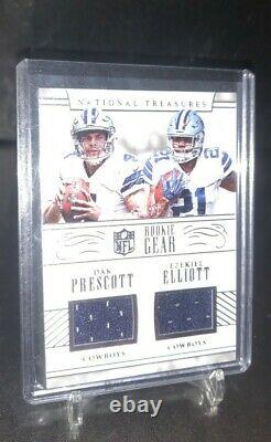 2016 Panini National Treasures Dak Prescott & Ezekiel Elliott Rookie Jersey /99