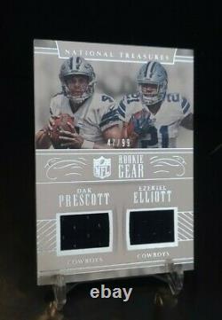 2016 Panini National Treasures Dak Prescott & Ezekiel Elliott Rookie Jersey /99