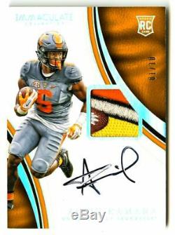 2017 Alvin Kamara Immaculate RPA RC Patch Auto 1/10 1/1 Signed Prime Saints Logo