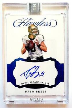 2017 Flawless DREW BREES Auto Premium Ink Sapphire White Box 1/1 SAINTS