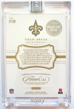 2017 Flawless DREW BREES Auto Premium Ink Sapphire White Box 1/1 SAINTS