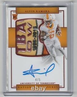 2017 National Treasures Alvin Kamara Auto Patch Rc Jersey #/5