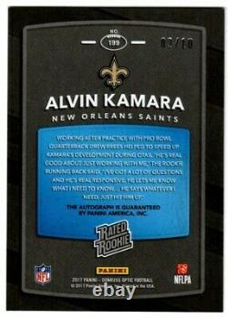 2017 Optic Alvin Kamara Rookie Auto Gold Prizm 2/10 Saints