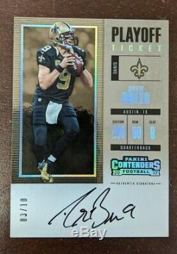 2017 Panini Contenders Playoff Ticket #391 Drew Brees #d 3/10 Autograph Auto