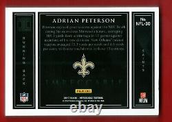 2017 Panini Impeccable Adrian Peterson 1 Oz Silver Bar Troy Ounce #d /15 Ssp 1/1