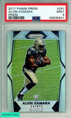 2017 Panini Prizm Alvin Kamara #291 Prizm Rookie New Orleans Saints Psa Mint 9