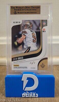 2018 Contenders Optics Drew Brees Mvp Contenders Gold Vinyl #1/1 Bgs 9.5 True