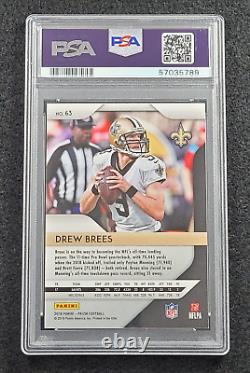 2018 DREW BREES Signed Panini Prizm Football Card-NEW ORLEANS SAINTS-PSA