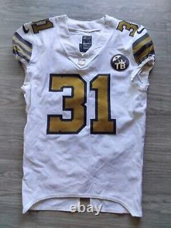 2018 Game Worn NFL Nike New Orleans Saints Chris Banjo Color Rush White Jersey