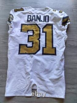 2018 Game Worn NFL Nike New Orleans Saints Chris Banjo Color Rush White Jersey