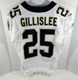 2018 New Orleans Saints Mike Gillislee #25 Game Used White Jersey Benson Patch