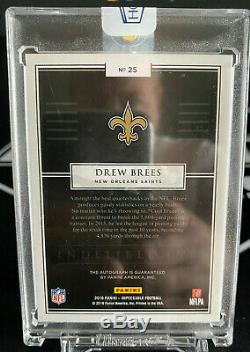 2018 Panini Honors Drew Brees Impeccable Indelible Ink Autograph 1/1