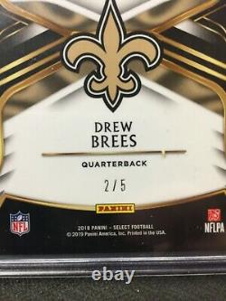 2018 Select Football Drew Brees 2/5 SSP 2 Color Patch Autograph NO Saints