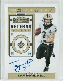 2019 Contenders Taysom Hill Ticket Auto Autograph SSP New Orleans Saints