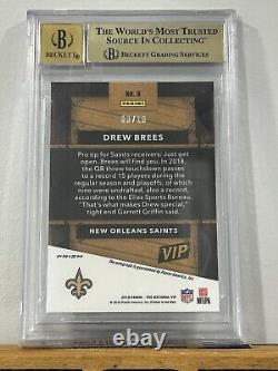 2019 Panini National Convention VIP Party Neon Green Drew Brees Auto /10 BGS 9.5