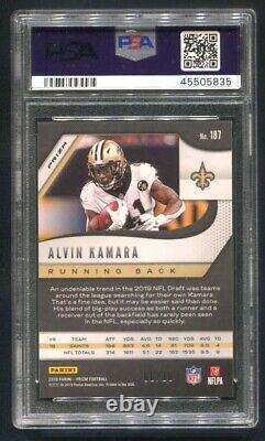 2019 Panini Prizm Alvin Kamara Gold Prizm 6/10 PSA 9 MINT