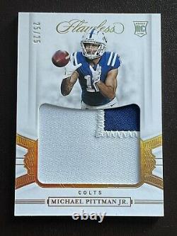 2020 Flawless MICHAEL PITTMAN JR Rookie RC NUMBER PATCH #25/25! COLTS! HOT