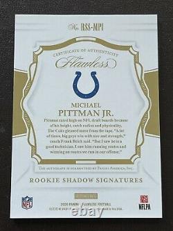 2020 Flawless MICHAEL PITTMAN JR Rookie Shadow Signatures AUTO #/25! COLTS