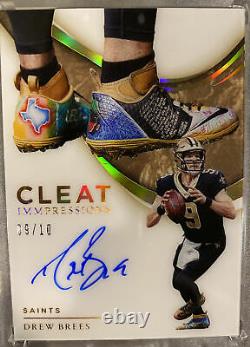 2020 Immaculate Drew Brees Cleat Immpressions Auto 9/10 RARE Saints 1/1 Jersey #