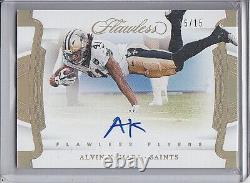 2020 Panini Flawless Flawless Flyers Gold On-Card Auto ALVIN KAMARA 15/15 Saints