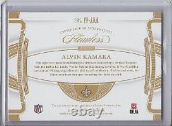 2020 Panini Flawless Flawless Flyers Gold On-Card Auto ALVIN KAMARA 15/15 Saints