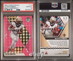 2020 Panini Mosaic Alvin Kamara Pink Fluorescent /10 PSA 10 New Orleans Saints