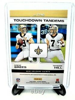 2020 Panini Playoff Drew Brees and Taysom Hill Auto Rare 9/10 Touchdown Tandems