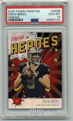 2020 Panini Prestige Drew Brees Heroes PSA 10 Pop 8