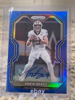 2020 Panini Prizm Drew Brees Prizm Blue Auto #/10! #243 SSP Saints WOW