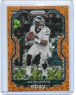 2020 Panini Prizm Jalen Hurts ORANGE DIsco Prizm RC #343 RARE Centered Eagles