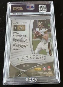 2021 Panini Spectra Drew Brees Neon Blue Prizm /60 New Orleans Saints #112 Pop1