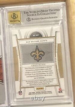 2022 CHRIS OLAVE RPA /99 national treasures New Orleans Saints Beckett 9 Auto 10