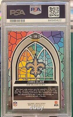 2022 Chris Olave Glass Mosaic RC #GM28 Case Hit SSP RC New Orleans Saints PSA 8