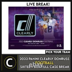 2022 Clearly Donruss Football 16 Box (full Case) Break #f1145 Pick Your Team
