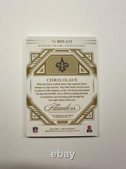 2022 Flawless Chris Olave Rookie Frame Auto Jersey # 12/20 New Orleans Saints