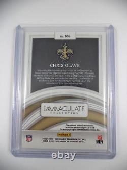 2022 Panini Immaculate Chris Olave Rookie Patch Auto /99 True New Orleans Saints