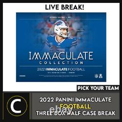 2022 Panini Immaculate Football 3 Box (half Case) Break #f1165 Pick Your Team