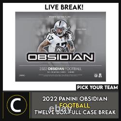 2022 Panini Obsidian Football 12 Box (full Case) Break #f1126 Pick Your Team