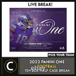 2022 Panini One Football 10 Box (half Case) Break #f1160 Pick Your Team