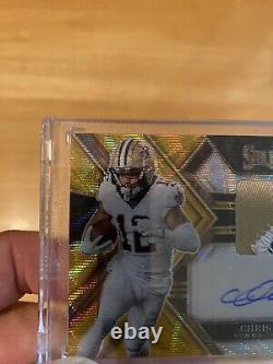 2022 Panini Select Prizm Football Gold Wave RPA Chris Olave New Orleans Saints