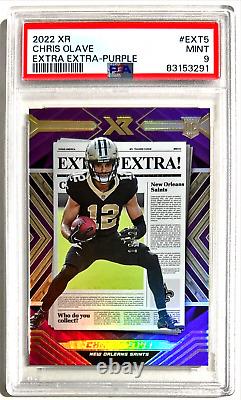 2022 Panini XR Chris Olave Purple RC 19/25 Extra Extra PSA 9 New Orleans Saints