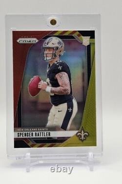2024 Panini Prizm RC #388 Spencer Rattler Red & Yellow 20/44 New Orleans Saints