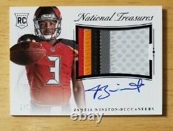 2105 National Treasures Rookie Materials Signatures Black 2/3 Jameis Winston