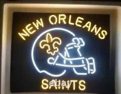24x20 New Orleans Saints Helmet Flex LED Neon Sign Light Bar Pub Gift Show