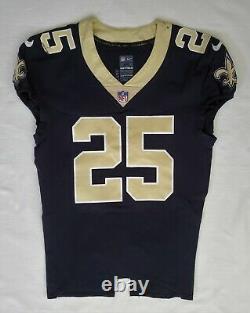 #25 Rafael Bush of New Orleans Saints NFL Game Issued Player Worn Jersey