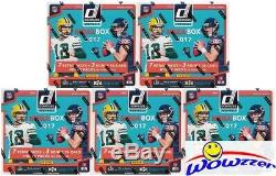 (5) 2017 Donruss Football EXCLUSIVE Factory Sealed MEGA Box with15 HOBBY PACKS