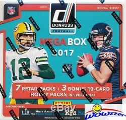 (5) 2017 Donruss Football EXCLUSIVE Factory Sealed MEGA Box with15 HOBBY PACKS