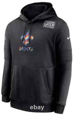 AUTHENTIC Nike New Orleans Saints NFL Crucial Catch Pullover Sideline Hoodie