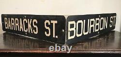 AUTHENTIC VINTAGE NEW ORLEANS BOURBON & BARRACKS ST. FRENCH QUARTER SIGNS, 1970s